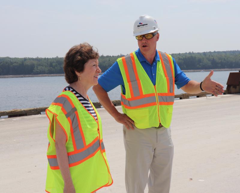 Senator Collins visits Searsport to tour two planned infrastructure projects.