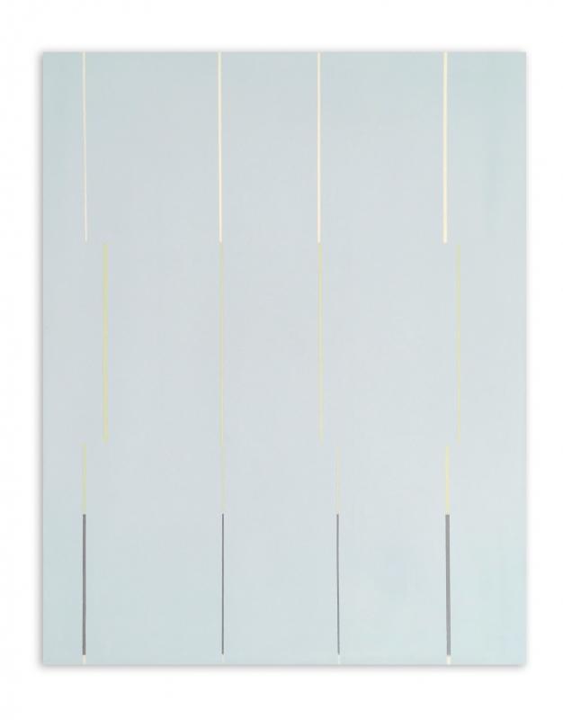 Glimpse (Blue), 30 x 24 inches, resin, clay and pigment on aluminum composite panel. (Photo courtesy Perimeter Gallery)