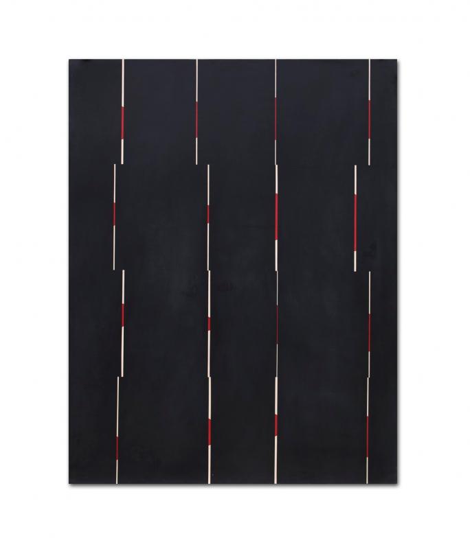 Glimpse (Night), 61.5 x 48 inches, resin, clay and pigment on aluminum composite panel. (Photo courtesy Perimeter Gallery)