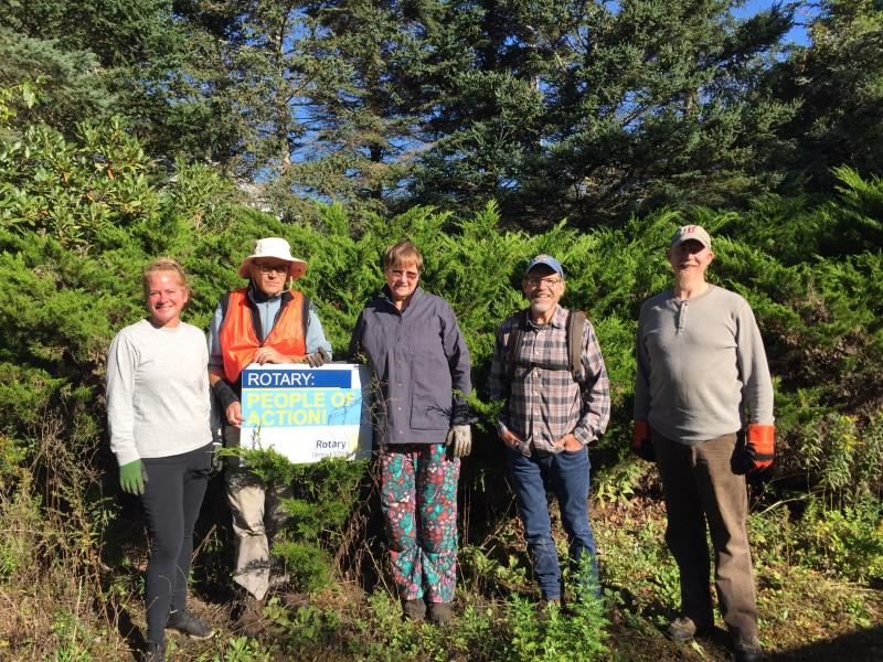 The Rotary work crew at Penobscot Park on Sunday. L-r: Cindy Allen, Peter Lindquist, Sarah Lindquist, J.P. Fecteau, Mark Bergelin.
photo courtesy David Kinney work crew
