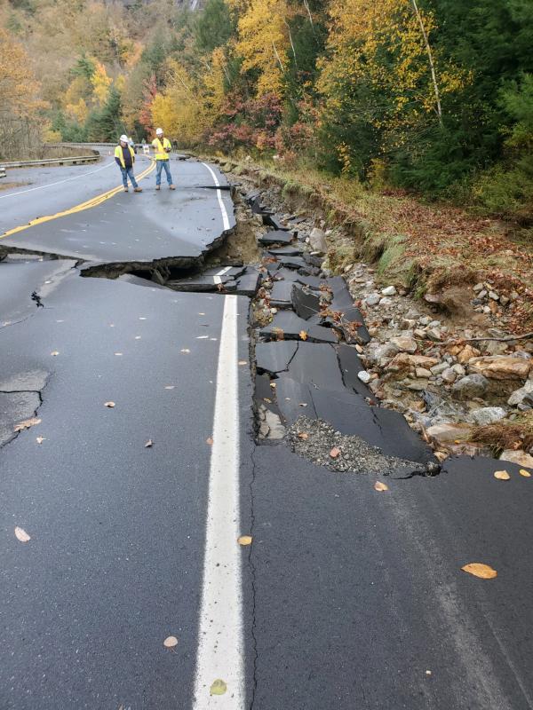 Route 52, between Beveridge Farm and Maiden Cliff parking lot. The road is washed out and closed. The DOT anticipates a week before repair. Seek alternative routes or follow the Molyneaux Road, Start Road and Beaucaire Avenue detour SLOWLY, said Camden Fire Chief Chris Farley.
