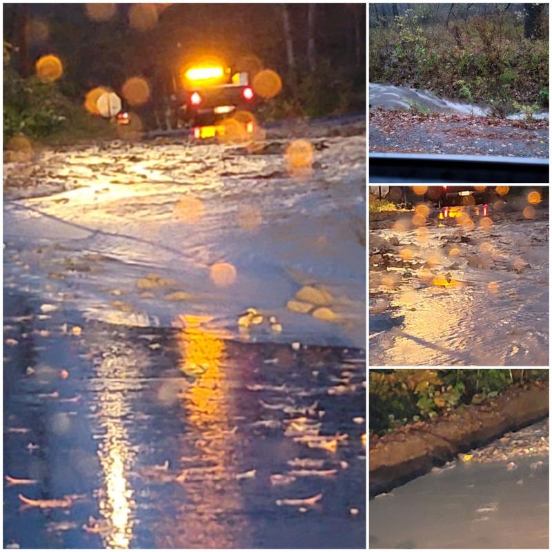 Pleasant Mountain, Rockport, around 7 a.m., Oct. 31, 2021, with Public Works crews. (Photo courtesy Mary Mayo)