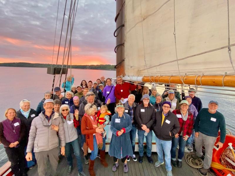 Supporters of S.E.A. enjoying wine, beer and other drinks provided by Appledore, delicious food, and incomparable views. (Photo by Quinton Donleavy)