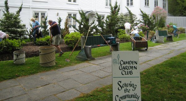 Members of the Camden Garden Club assisted with the renovation of the Village Green in 2015 and 2016. Plants were selected for their aesthetic value and spaced in a way that enabled them to mature into their surroundings without overcrowding the beds. (Photo courtesy Camden Garden Club)