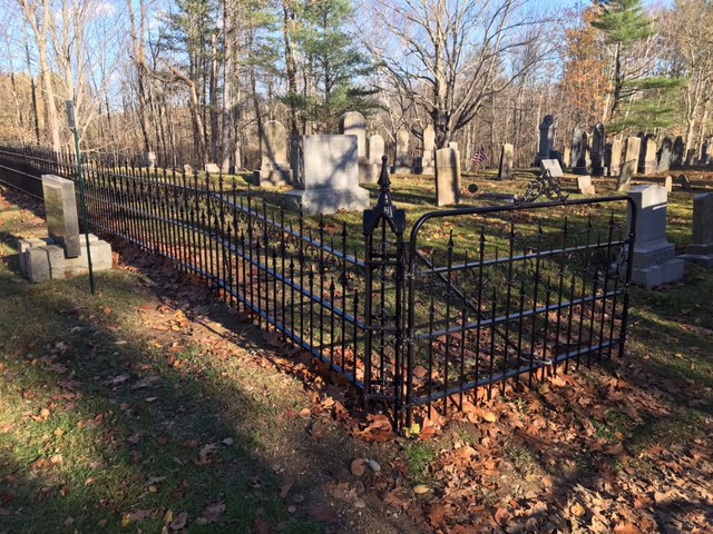The handsome 1881 iron fence at Union Cemetery, restored by Hope’s Ben Leavitt, is now in place.
Photo by Leroy Underhill fence