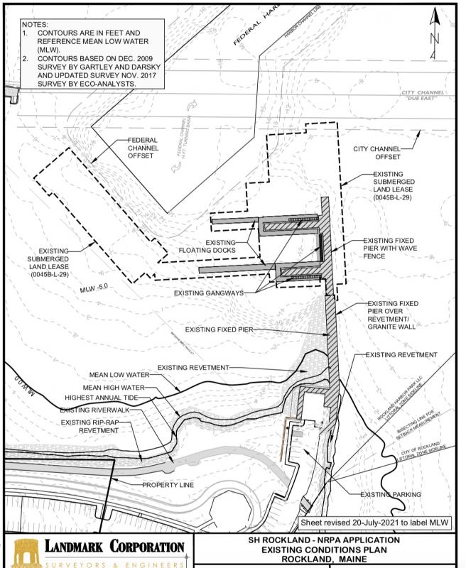 Existing marine infrastructure on Rockland Harbor. b