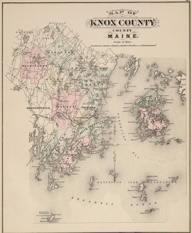 State of Maine Atlas published 1884. Page 63: Knox County. (Maine State Archives)