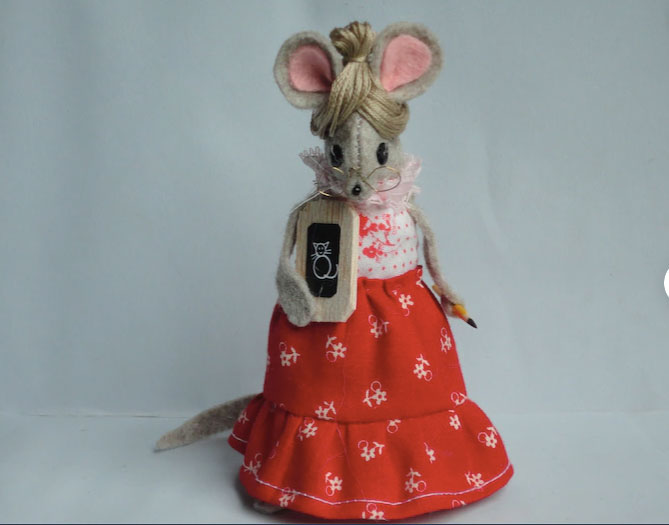 The school teacher mouse is very popular in the pandemic. Photo courtesy Kathleen Maseychik