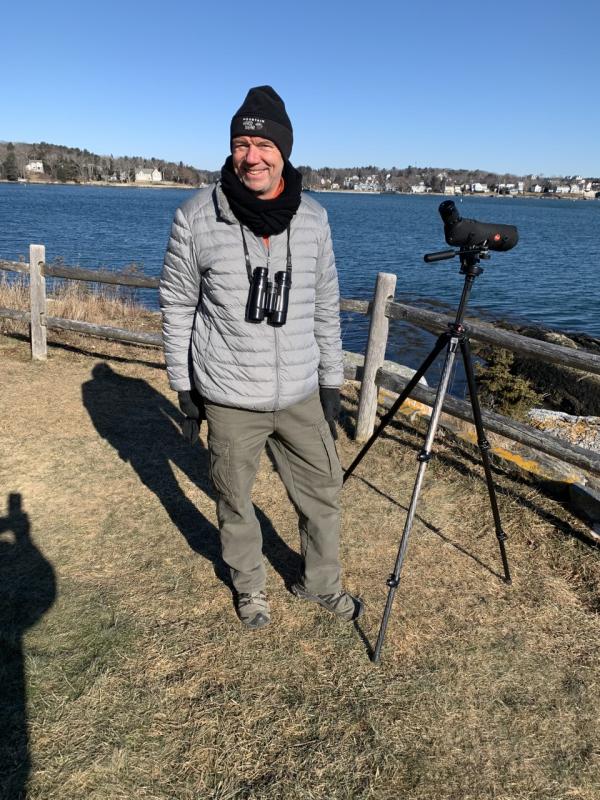 Olivier Langrand is one of hundreds of birders who have traveled hundreds and sometimes thousands of miles to the Boothbay region to see the rare Steller’s sea eagle. Langrand is a French national but lives in Reston, Virginia working as a conservationist. BILL PEARSON/Boothbay Register