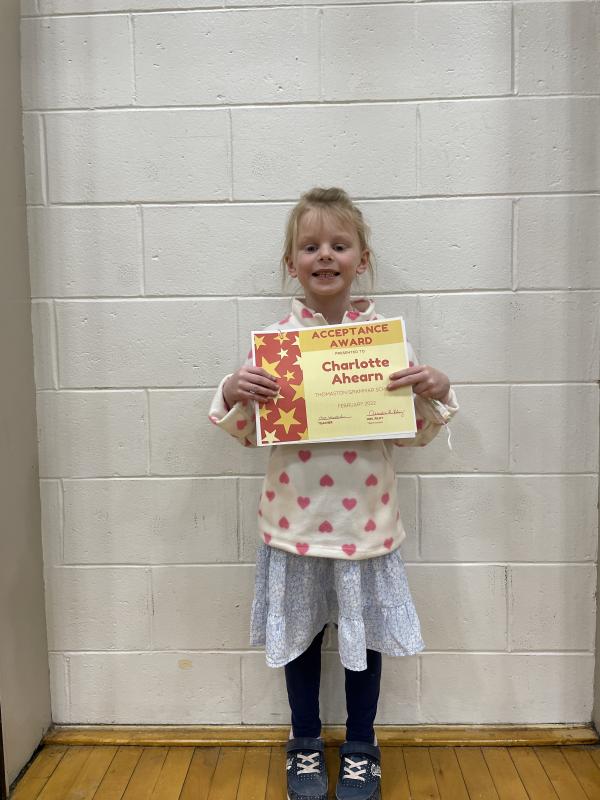 Charlotte Ahearn (grade 1). (Photo courtesy Thomaston Grammar School)