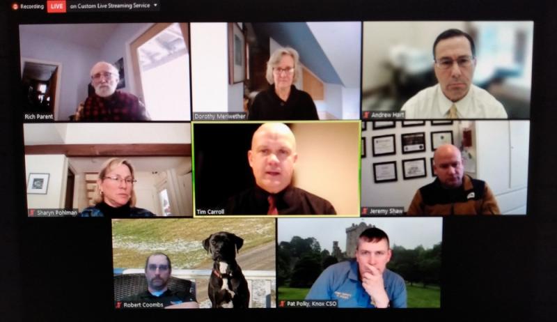 Knox County Commissioners and department heads met via Zoom Tuesday, February 8. (Photo by Chris Wolf)