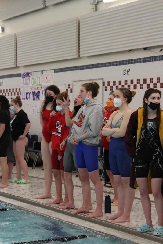 Photos from the Class A girls swimming state championship meet. (Photos courtesy Violet Born and Gail Curtis)