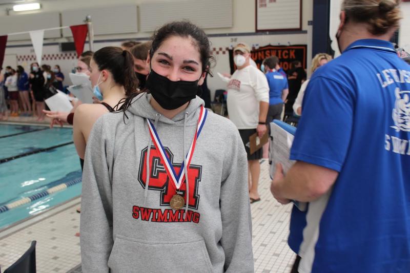 Photos from the Class A girls swimming state championship meet. (Photos courtesy Violet Born and Gail Curtis)