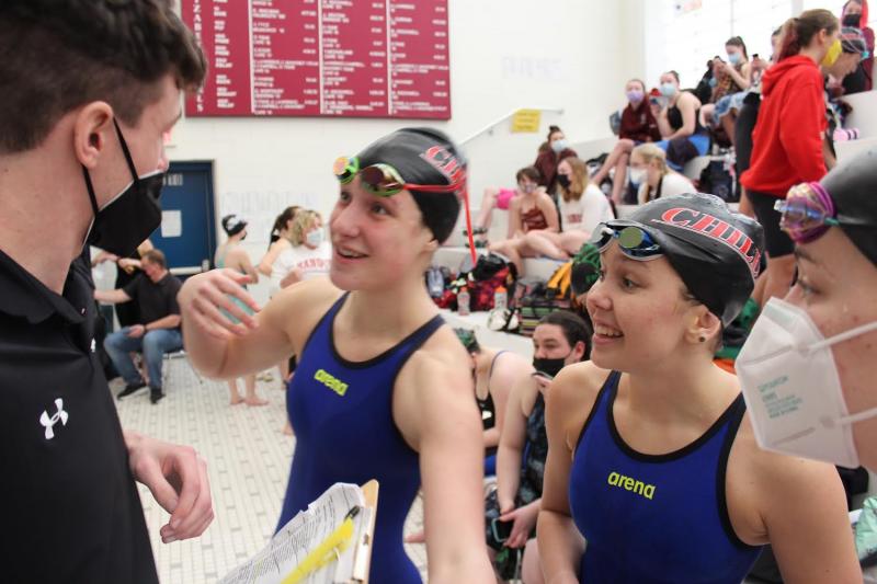 Photos from the Class A girls swimming state championship meet. (Photos courtesy Violet Born and Gail Curtis)