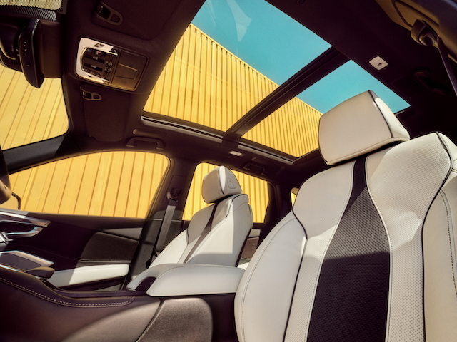 A-Spec trim includes upgraded seat materials, dark-gray alloy wheels, a flat-bottom, leather-wrapped steering wheel, blacked-out bumpers and spoilers, LED fog lamps and special badges. Acura calls this high-tech, high-style interior treatment “Orchid.”