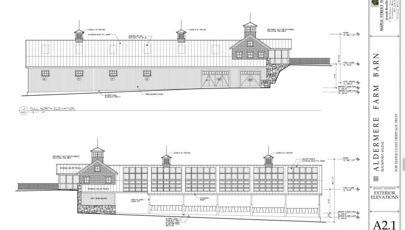 Aldermere Farm’s proposed new barn on Russell Avenue.