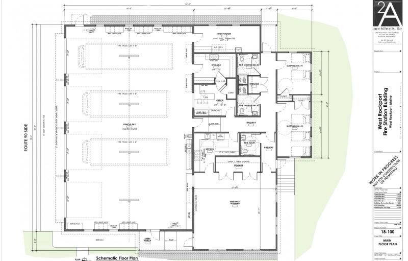 The floor plans for the new West Rockport Fire Station.