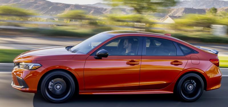 This is the sporty 2022 Civic Si, available only as a 4-door with blacked-out wheels and dual exhausts. That’s not me behind the wheel, but I must confess to a minor outbreak of hooliganism while driving—it’s just that kind of car. And it’s springtime; the sap is running.