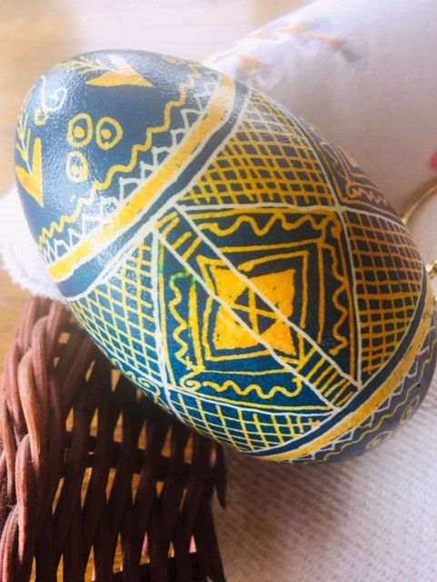 Closeup of Easter egg design for Ukraine. Courtesy of Alina Blakesley