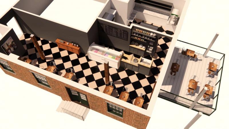 A draft of the proposed interior of Freya’s Ice Cream LLC.
