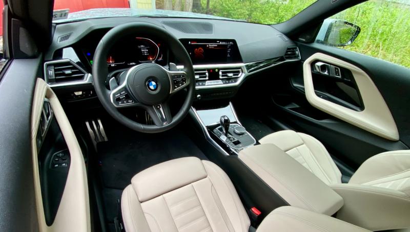 The 2-Series cockpit features clean design, airiness, comfort, crisp graphics and excellent ergonomics marred only by the slightly awkward “Park” button in the rear of the shift lever.