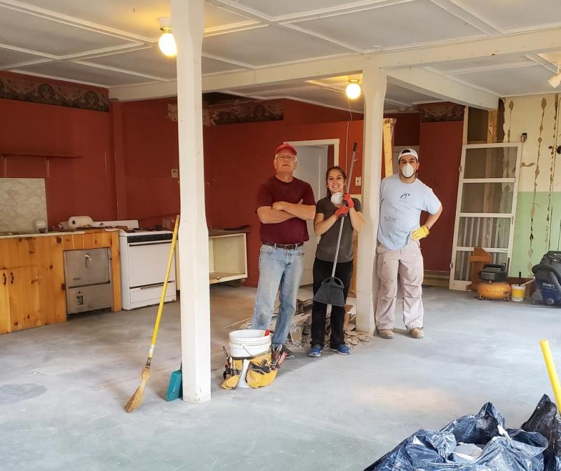 The wrecking crew, Mark, Laurel, and Austin Christpher. (Photo by Victoria Christopher)