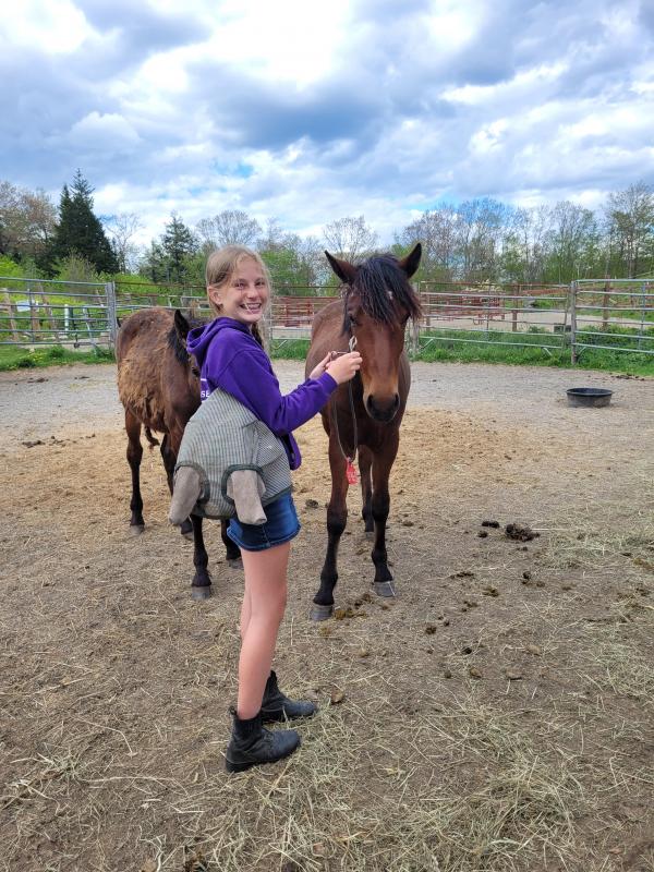 Ava Deane, May 7, when the yearlings just arrived in Hope. (Photo courtesy Robyn Esancy)