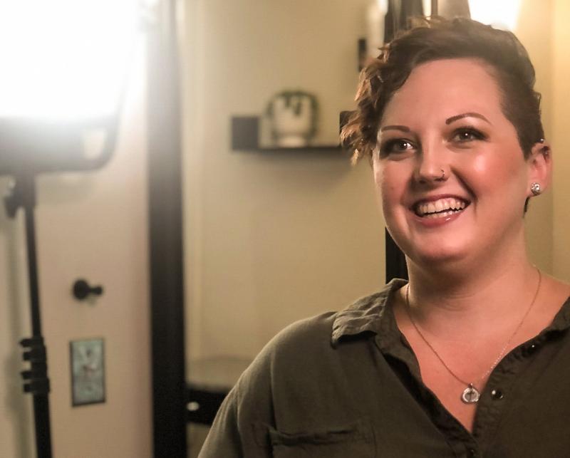 Courtney, a Midcoast Maine hairdresser, and star of one of two Finding Our Voices short documentaries premiering July 16 at MIFF. (Photo courtesy Finding Our Voice)