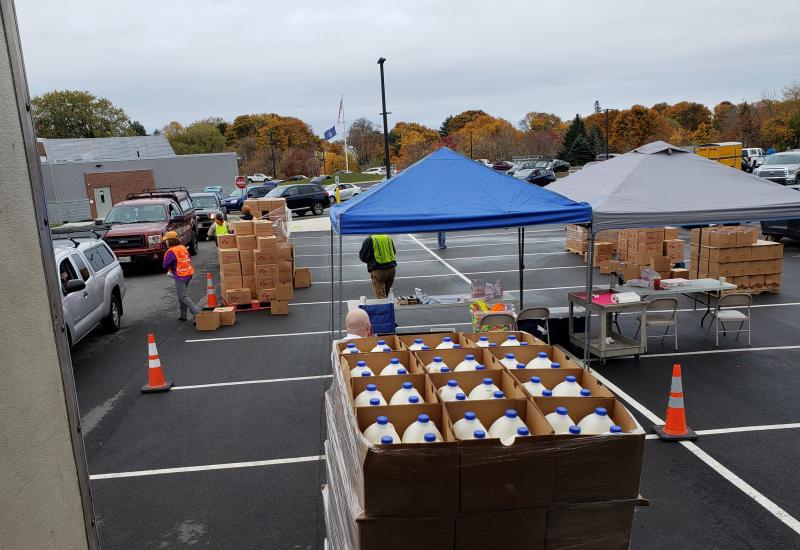 Food ready to be distributed during the pandemic lockdown. (Photo by Candice Richards)
