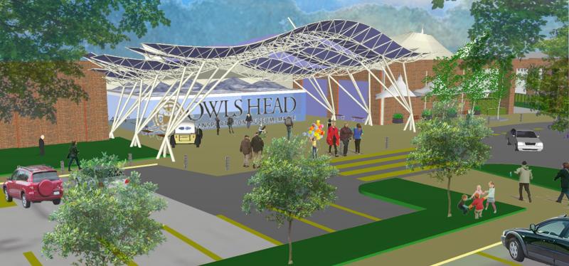 Architectural rendering of museum redesign and expansion, prepared by Stephen G. Smith and Associates Architects