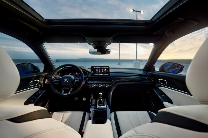 Honda/Acura has always been a master of Feng shui ergonomics, somehow placing airy and spacious large-car cabins into small cars. In addition to a long, long list of features, our sample A-Spec Integra Tech also came with the red-leather Parisian Bordello interior.