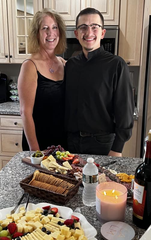 Glaser’s older son, Eric Glaser, made it just in time for snacks provided by Megunticook Market. (Photo courtesy Rachel Glaser)