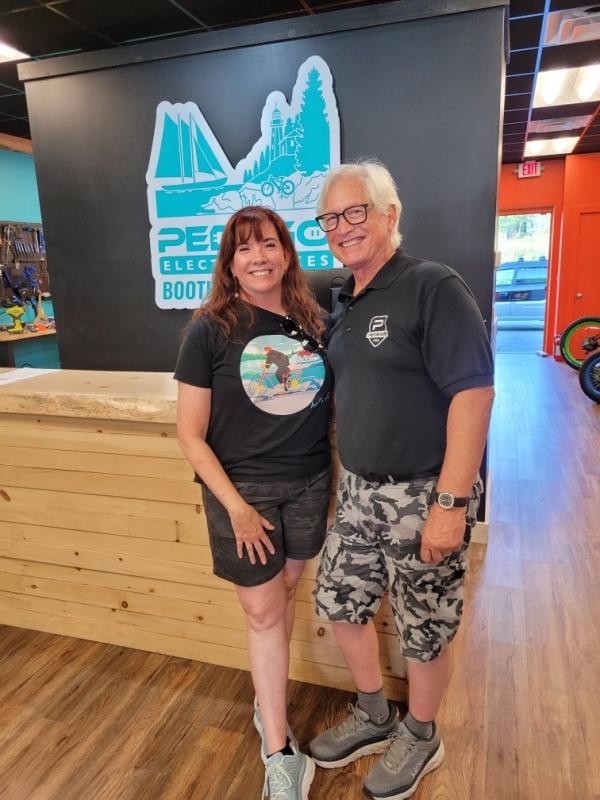 Pedego Electric Bikes Boothbay Harbor Owners Lisa and Roger Matthews ebike, electricbike, electric_bike, electric_vehicles, pedego, pedego boothbay harbor, maine, boothbay harbor