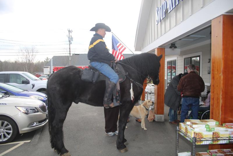Gerry Scott, of Horses Over America, sits atop Hercules.
(photo by Erica Thoms)