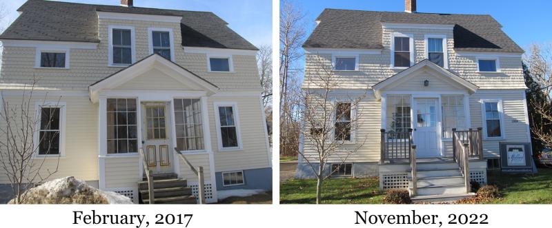 Photos taken of the 198-200 Broadway Street house before renovations and after. Photos by Kay Stephens