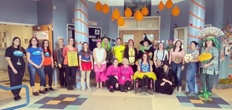 South School staff wore their festive finest in celebration of Halloween. (Photo courtesy South School)