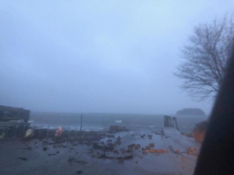 Steamboat Landing, in Camden, is strewn with rubble at 4 p.m.