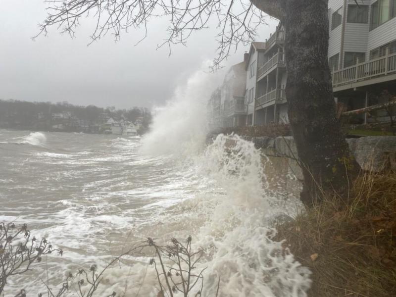 The Camden Harbor Master was busy Friday morning trying to mitigate damage caused by the powerful vicissitudes from the extreme high tide coupled with storm surge and high winds. Damage to the main wharf and steamboat landing public launch area is still being tallied.