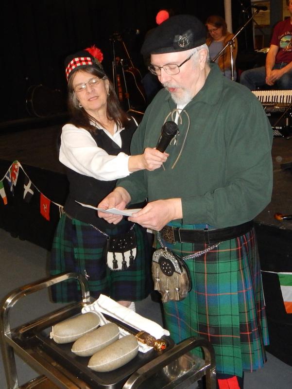 Address to the haggis. Photo courtesy Maine Celtic Celebration