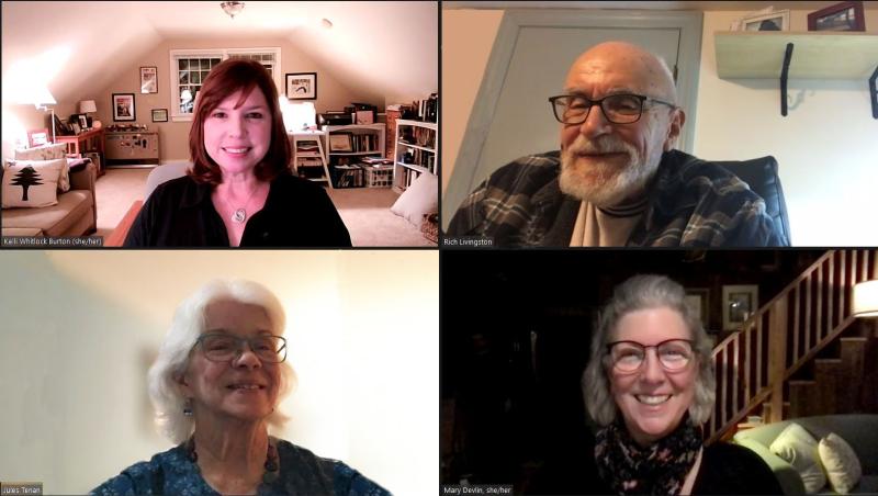 On Jan. 26, the Lincoln County Democratic Committee elected four officers to serve two-year terms each.
Top, from left, Chair Kelli Whitlock Burton of Waldoboro and Vice Chair Rich Livingston of Bremen; bottom, from left, Secretary Julie Tenan of Newcastle and Treasurer Mary Devlin of Damariscotta. Courtesy photo