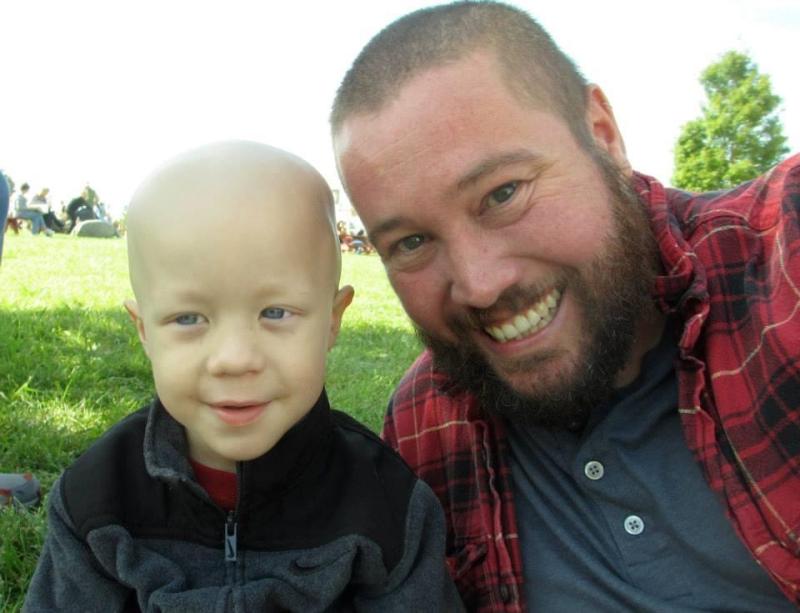 A cancer warrior on a rare reprieve from treatment. (Photo by Tracee O’Brien) Boy