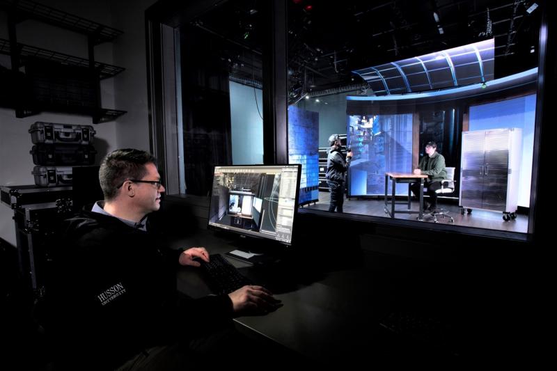 Harold Alfond Hall's new iEX Center is devoted to teaching and creating immersive interactive experiences that solve real-world business problems through virtual reality, augmented reality and other immersive technologies. Information about Husson's Extended Reality program can be found at https://www.husson.edu/college-of-business/school-of-technology-and-innovation/extended-reality/ (Photo courtesy Husson University)