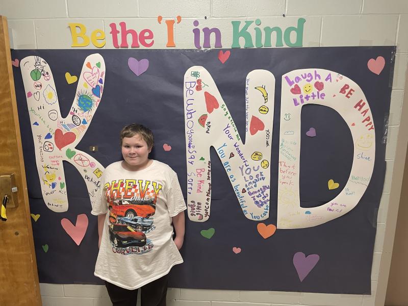 Aiden Linscott puts the ‘I’ in kind. (Photo courtesy Thomaston Grammar School)