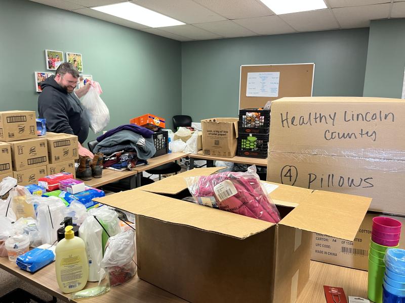 Setting up supplies pre-delivery. (Photo courtesy Jessica Breithaupt)