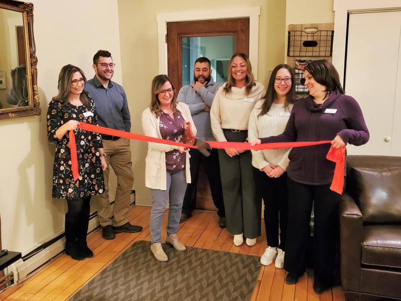 Dawn Wintle, Jake Leonard, Amber Cobb, Bobby Treworgy, Devin Brown-Hammond, Amanda Gonzales, Cindy Phelps. Not pictured, Bobbie Grenier, Corey St. Pierre and Brittany Albert. (Photo courtesy Belfast Area Chamber of Commerce)