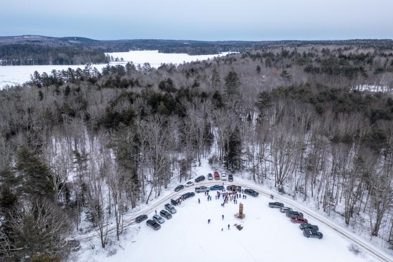 Those opposed to metal mining explorations gathered at the Pour Farm in Union, Feb. 25. (Photo courtesy Sean Carnell)