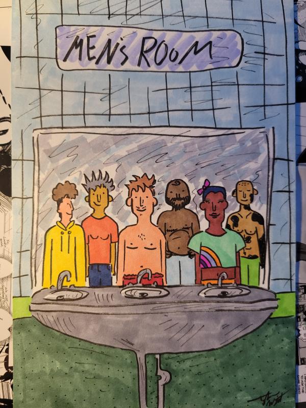 Men’s Room by Tyler West. (Photo courtesy OUT Maine)