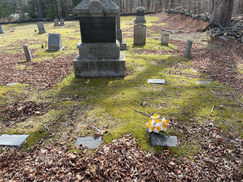 The final resting place of Elenora French, the maiden of Maiden’s Cliff at French Cemetery, Lincolnville Beach. (Photo by Ed O’Brien) Elnore