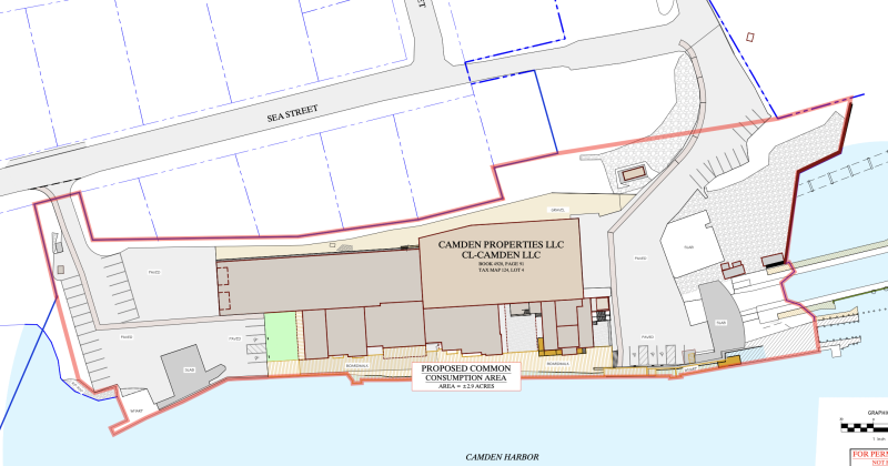 Camden will consider a new zoning district, the Harbor Harbor Entertainment District, which allows a common consumption area in a district that has multiple entities that serve alcohol. The proposed entertainment district would be on the east side of the harbor currently owned by Lyman-Morse Boatbuilding.