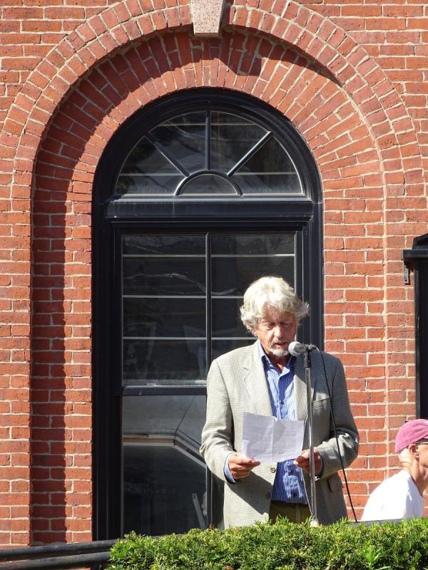 Jay Davis gave remarks regarding the history of Belfast. (photo by Erica Thoms)